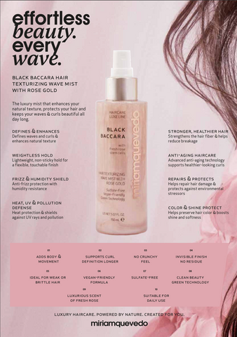 BLACK BACCARA HAIR TEXTURIZING WAVE MIST WITH ROSE GOLD - 150ml